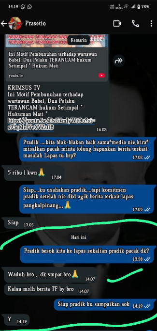 KBOBABEL.COM (Pangkalpinang) – Aroma busuk pemerasan kembali menyeruak dari balik tembok Lapas Kelas IIA Tuatunu, Pangkalpinang. Kali ini, sorotan tajam mengarah kepada seorang oknum wartawan bernama Sudarsono alias Panjul, yang disebut-sebut mengelola portal media online TerasBabel.my.id. Selasa (19/8/2025).