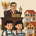 akarta — Mahkamah Konstitusi (MK) kembali menegaskan peran negara dalam menjamin hak dasar warga negara atas pendidikan. Dalam putusan penting yang dibacakan Selasa (27/5/2025), MK mewajibkan pemerintah, baik pusat maupun daerah, untuk menggratiskan pendidikan dasar di seluruh satuan pendidikan, termasuk sekolah negeri dan swasta. Rabu (28/5/2025).