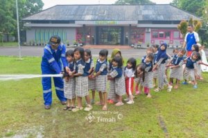 PT Timah Edukasi Anak Usia Dini Tentang Bahaya Kebakaran di TK Kutilang I Pangkalpinang