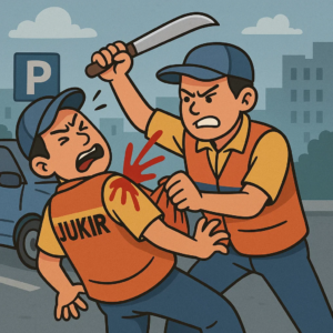 Tak Saling Tegur, Konflik Antar Jukir Berujung Pembacokan di Pangkalpinang