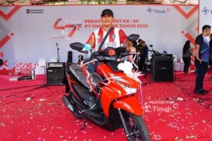 Kulup dan Henny Menang Motor di Pekan Sehat HUT ke-49 PT Timah di Belitung Timur