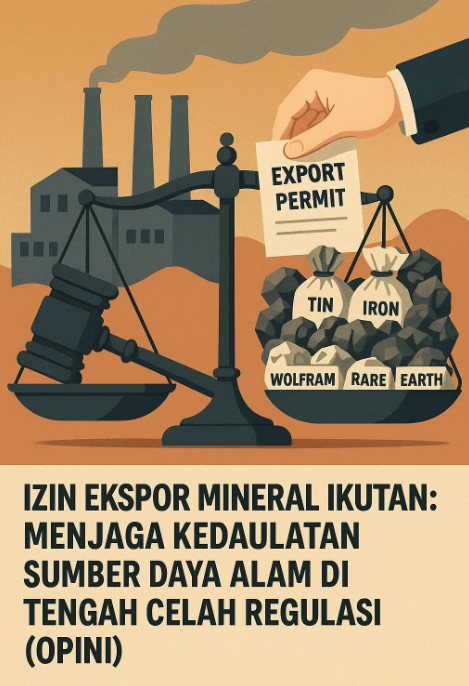 Bangka Belitung - Ekspor mineral ikutan seperti amang timah, besi, wolfram, dan logam tanah jarang kini menjadi sorotan tajam dalam diskursus pengelolaan sumber daya mineral Indonesia. Di balik kontribusinya terhadap devisa negara, ekspor mineral ikutan menyimpan potensi pelanggaran hukum dan celah manipulasi yang mengancam kedaulatan pengelolaan kekayaan alam nasional. Dalam konteks ini, penting bagi kita untuk menelaah ulang peraturan perundang-undangan terkait dan menegaskan pentingnya penegakan regulasi yang tegas, tidak hanya untuk menjamin kepatuhan hukum, tetapi juga untuk mencegah penyelundupan berkedok legalitas.