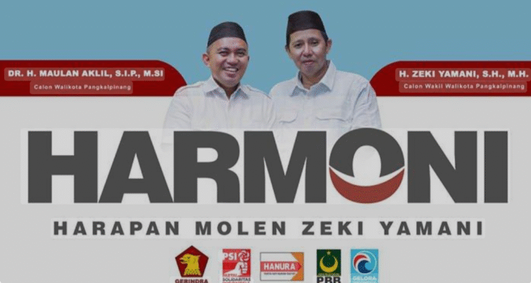 KBOBABEL.COM (PANGKALPINANG) — Maulan Aklil atau yang akrab disapa Molen, kembali maju dalam kontestasi Pilkada Ulang Pangkalpinang 2025, kali ini menggandeng Zeki Yamani sebagai pasangannya dalam paket HARMONI (Harapan Molen-Zeki Yamani). Berbekal pengalaman dan evaluasi diri, Molen menegaskan bahwa pencalonannya bukan ajang coba-coba, melainkan bentuk komitmen tulus untuk melanjutkan pembangunan kota yang sempat ia pimpin selama lima tahun, dari 2018 hingga 2023. Selasa (15/7/2025).