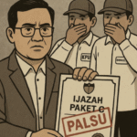 KBOBABEL.COM (Bangka) – Dugaan penggunaan ijazah Paket C bermasalah oleh salah satu bakal calon Bupati Bangka, Rato Rusdianto (RR), kembali mengemuka dan menyita perhatian publik. Namun hingga Rabu (16/7/2025), Komisi Pemilihan Umum (KPU) dan Badan Pengawas Pemilu (Bawaslu) Kabupaten Bangka tetap memilih diam, meski telah diminta memberikan klarifikasi secara resmi oleh awak media.