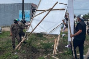 Memasuki Masa Tenang, Tim Gabungan Sapu Bersih APK Pilkada Ulang di Pangkalpinang