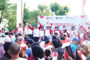 Jalan Santai Pekan Sehat HUT ke-49 PT Timah Tbk di Pangkalpinang Berlangsung Meriah