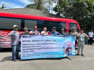 PT Timah dan Dishub Beltim Hadirkan Mobil Sehat di Terminal Manggar, Ratusan Warga Antusias