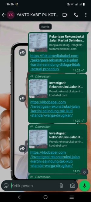 UU Pers Dilanggar? Kabid PUTR Kota Pangkalpinang Bungkam dan Blokir Wartawan Soal Proyek Jalan