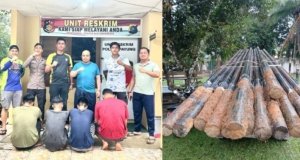 Curi 13 Tiang Besi IFORTE, Empat Pemuda Bangka Ditangkap Polisi di Desa Paku