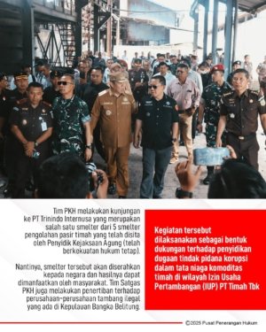 Babel Jadi Sorotan Nasional, Satgas PKH Geruduk Smelter dan Tambang Ilegal