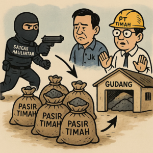 Operasi Senyap Satgas Halilintar, Enam Ton Pasir Timah Dititipkan di Gudang PT Timah Tbk Toboali
