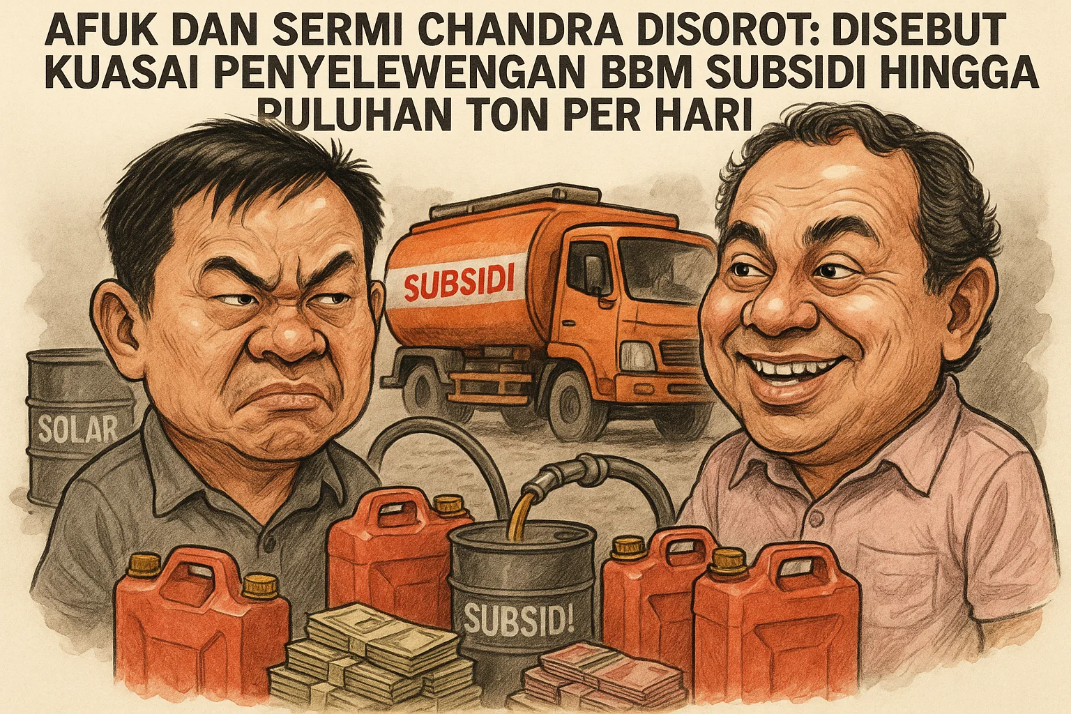 Afuk dan Sermi Chandra Disorot: Disebut Kuasai Penyelewengan BBM Subsidi hingga Puluhan Ton per Hari