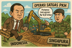 Bos Tambang Ilegal Herman Fu Kabur ke Singapura, Satgas PKH Babel Ungkap Jaringan Cukong di Hutan Lindung