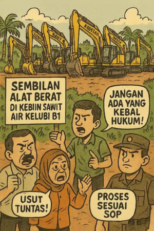 Lubukbesar Memanas! Sembilan Excavator Terparkir di Perkebunan, Warga Pertanyakan Siapa Pemiliknya
