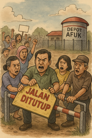 Diduga Tutup Jalan Umum, Depo Afuk Dikecam Warga Belinyu hingga Picu Aksi Pembongkaran Portal