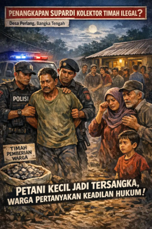 Dituduh Kolektor Timah Ilegal, Penangkapan Supardi Tuai Sorotan Warga Perlang