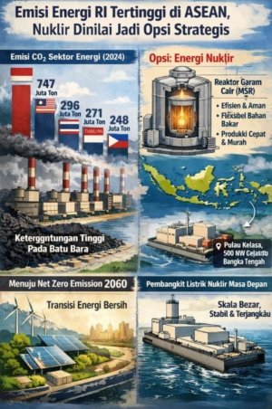 Emisi Energi RI Tertinggi di ASEAN, Nuklir Dinilai Jadi Opsi Strategis