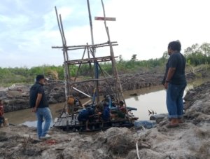 Polsek Belinyu Tertibkan Tambang Timah Ilegal di Riding Panjang, Dua Mesin Diesel Diamankan
