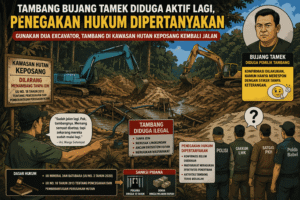 Tambang Bujang Tamek Diduga Aktif Lagi, Penegakan Hukum Dipertanyakan
