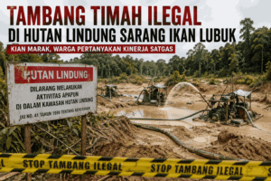 Tambang Timah Ilegal di Hutan Lindung Sarang Ikan Lubuk Kian Marak, Warga Pertanyakan Kinerja Satgas