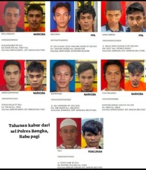 Heboh! Tujuh Tahanan Lolos dari Rutan Polres Bangka, Polisi Lakukan Pengejaran