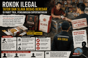 Rokok Ilegal Tator dan Slava Bebas Beredar di Parit Tiga, Pengawasan Dipertanyakan