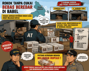 Rokok Tanpa Cukai Semakin Bebas Beredar di Babel, Bea Cukai dan APH Dipertanyakan