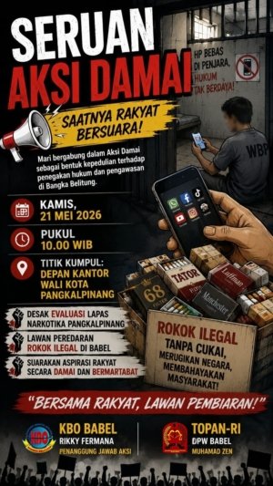 KBO Babel & TOPAN-RI DPW Babel Serukan Aksi Damai, Angkat Isu Rokok Ilegal dan Dugaan Lemahnya Pengawasan