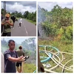 Jalan Parit 4 dan Jalan Raya Bakit Retak , Di Duga Akibat Tambang, Beredar Video Warga Bakar Alat Tambang Di Kolong Biru, Tanggung Jawab Siapa!