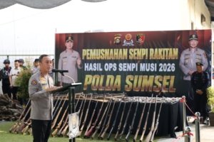 Negara Hadir Berantas Senpi Ilegal, Polda Sumsel Musnahkan 397 Senjata Api Hasil Ops Senpi Musi 2026