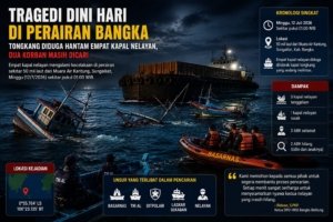 Tragedi Dini Hari di Perairan Bangka, Tongkang Diduga Hantam Empat Kapal Nelayan, Dua Korban Masih Dicari