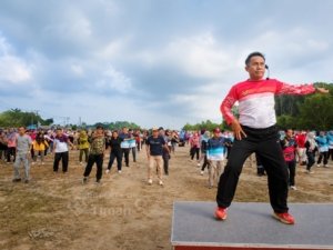 Semarak HUT ke-81 RI, Senam Kemerdekaan PT TIMAH Diikuti Ratusan Peserta di Bangka Barat