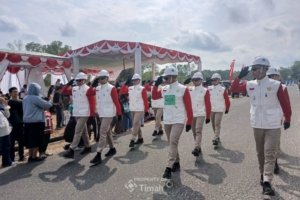 Tampil Gemilang, Regu Gerak Jalan PT TIMAH Kembali Sabet Juara HUT ke-81 RI