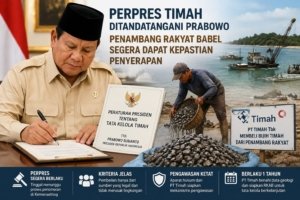 Perpres Timah Ditandatangani Prabowo, Penambang Rakyat Babel Segera Dapat Kepastian Penyerapan