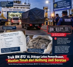 Truk BN 872* XL Diduga Lolos Pemeriksaan, Muatan Timah dari Belitung Jadi Sorotan
