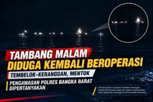 Tambang Malam Diduga Kembali Beroperasi di Tembelok–Keranggan, Pengawasan Polres Bangka Barat Dipertanyakan