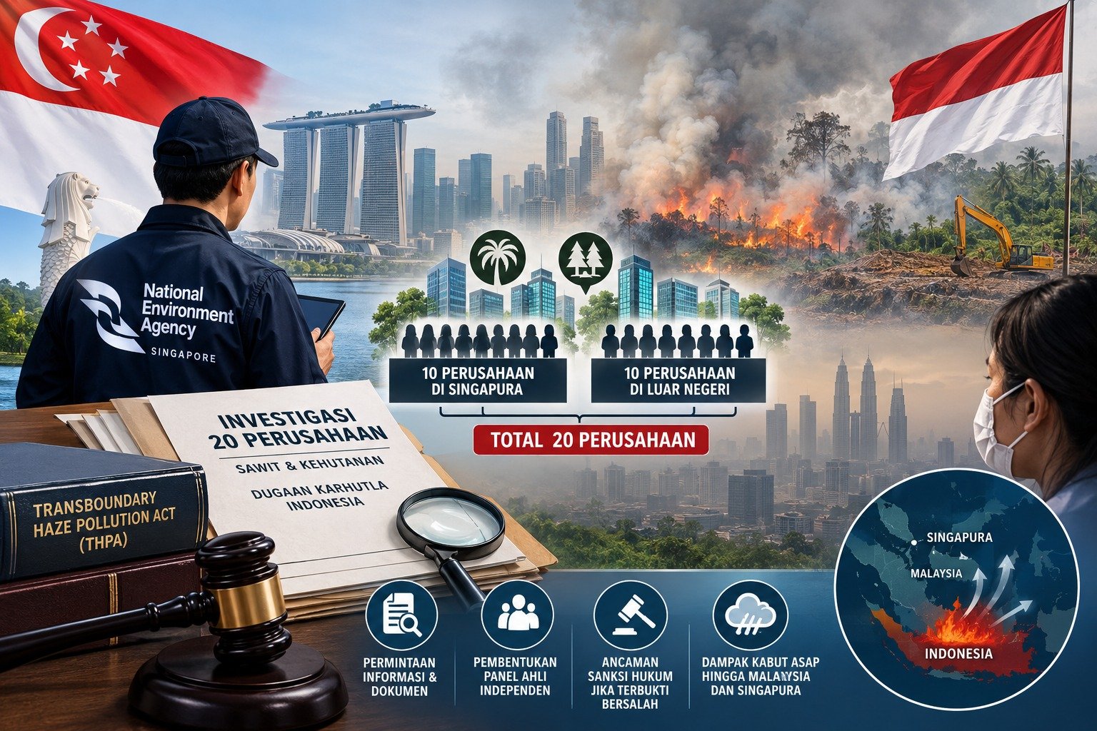 Kabut Asap Indonesia Bikin Singapura Bertindak, Puluhan Perusahaan Sawit dan Kehutanan Jadi Sorotan