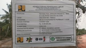 Proyek Irigasi Rias Rp43 Miliar Retak Sebelum Rampung, BWS Babel Jangan Tutup Mata!