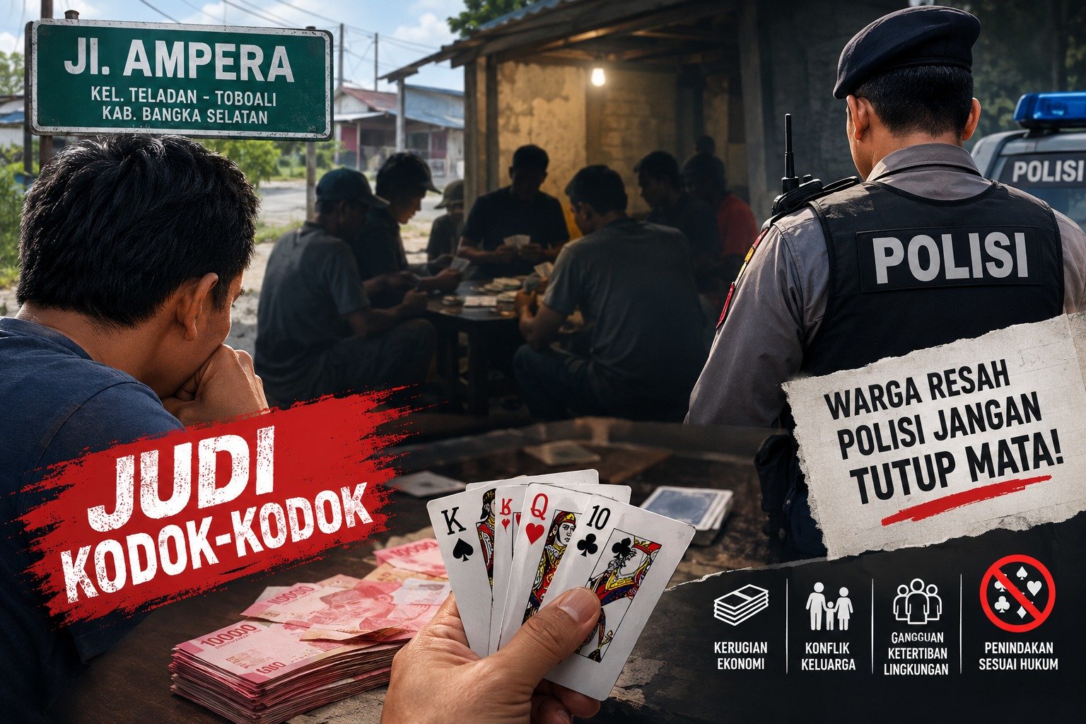 Judi Kodok-Kodok Diduga Marak di Toboali, Warga Resah, Polisi Jangan Tutup Mata!