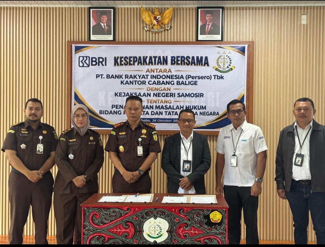 BRI Cabang Balige MoU dengan Kejari Samosir, Pencegahan dan Permasalahan Hukum Teratasi